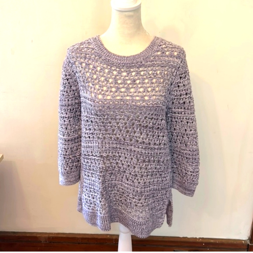 COPY - EUC    CROFT & BARROW CHUNKY EASY FIT CROCHETED  SWEATER   Med